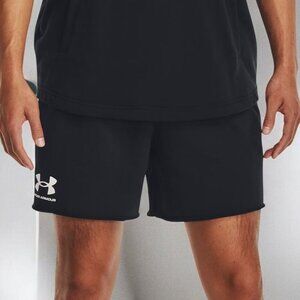 Under Armour Mens Rival Terry Shorts XL Black 6” Cotton Blend NEW